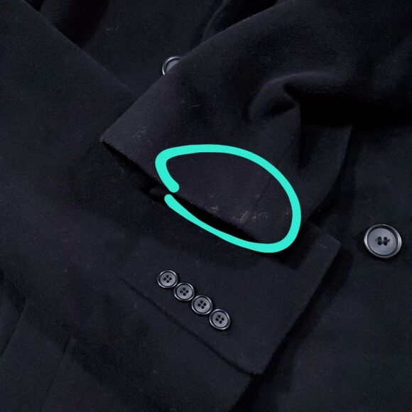 READ Ralph Ralph Lauren Wool Cashmere Coat Black Double Breasted Men's Size 42R - Picture 3 of 16